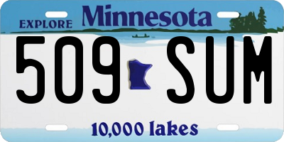 MN license plate 509SUM