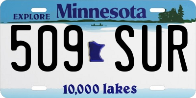 MN license plate 509SUR