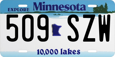 MN license plate 509SZW