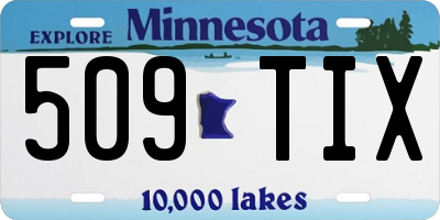 MN license plate 509TIX