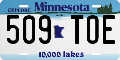 MN license plate 509TOE