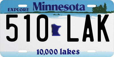 MN license plate 510LAK