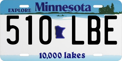 MN license plate 510LBE