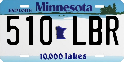 MN license plate 510LBR