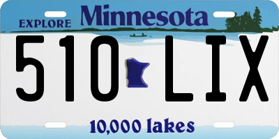 MN license plate 510LIX
