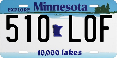 MN license plate 510LOF