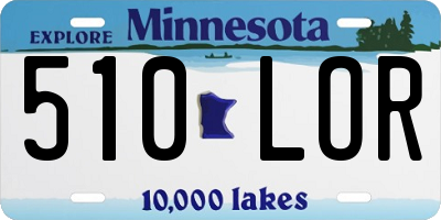 MN license plate 510LOR