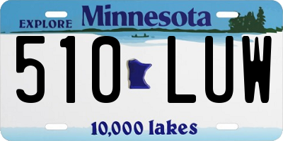 MN license plate 510LUW