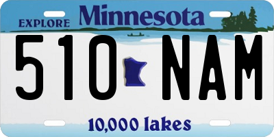 MN license plate 510NAM