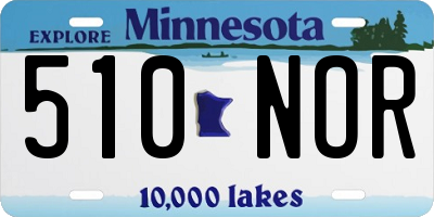 MN license plate 510NOR