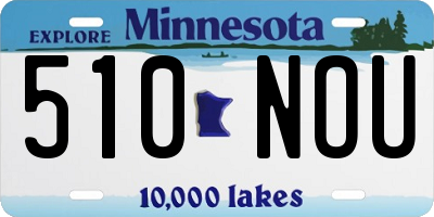 MN license plate 510NOU