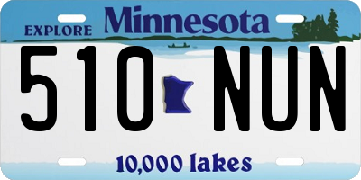 MN license plate 510NUN