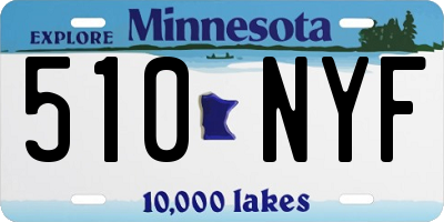 MN license plate 510NYF