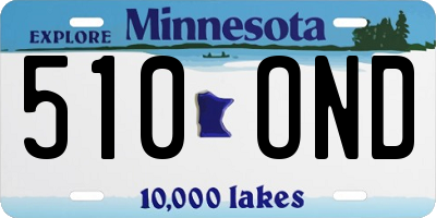 MN license plate 510OND
