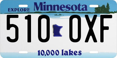 MN license plate 510OXF