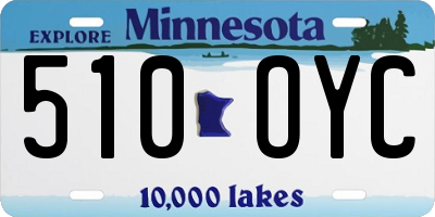 MN license plate 510OYC