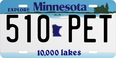 MN license plate 510PET