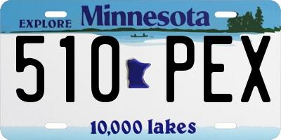 MN license plate 510PEX