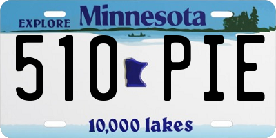 MN license plate 510PIE