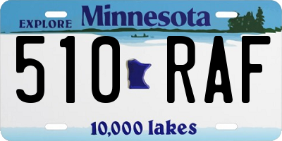 MN license plate 510RAF