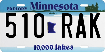 MN license plate 510RAK