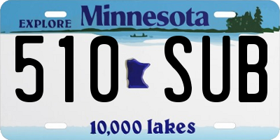 MN license plate 510SUB