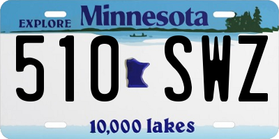 MN license plate 510SWZ