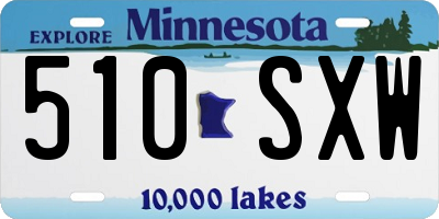 MN license plate 510SXW