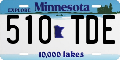 MN license plate 510TDE