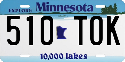 MN license plate 510TOK