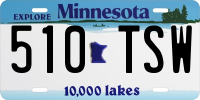 MN license plate 510TSW