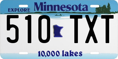 MN license plate 510TXT