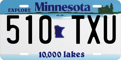 MN license plate 510TXU