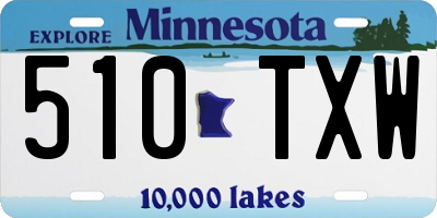 MN license plate 510TXW