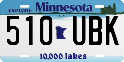 MN license plate 510UBK