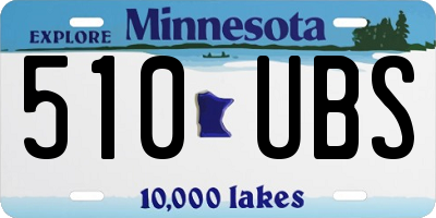MN license plate 510UBS