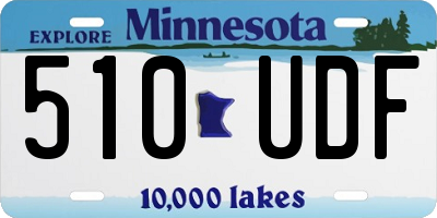 MN license plate 510UDF