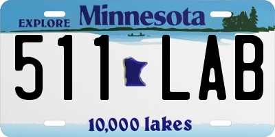 MN license plate 511LAB