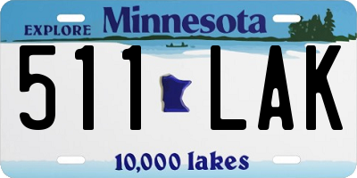 MN license plate 511LAK