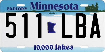 MN license plate 511LBA