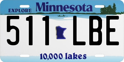MN license plate 511LBE