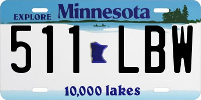MN license plate 511LBW