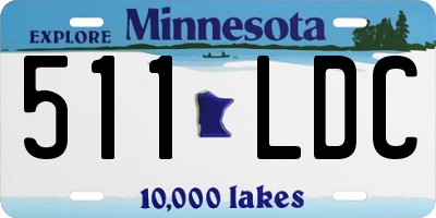 MN license plate 511LDC