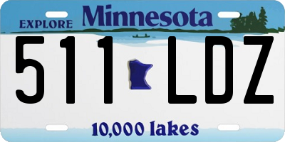 MN license plate 511LDZ