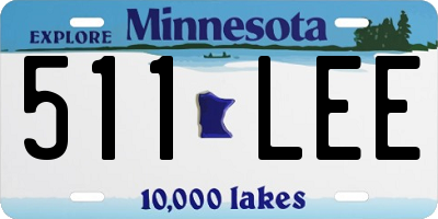 MN license plate 511LEE