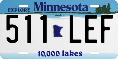 MN license plate 511LEF