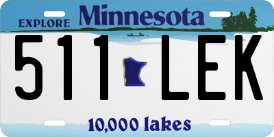 MN license plate 511LEK