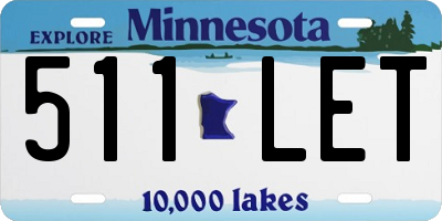 MN license plate 511LET