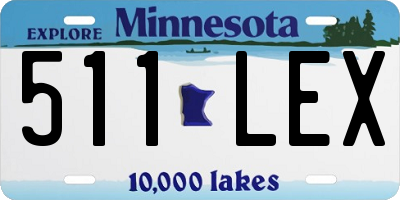 MN license plate 511LEX