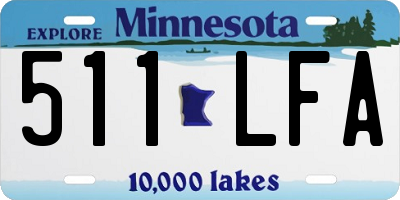 MN license plate 511LFA